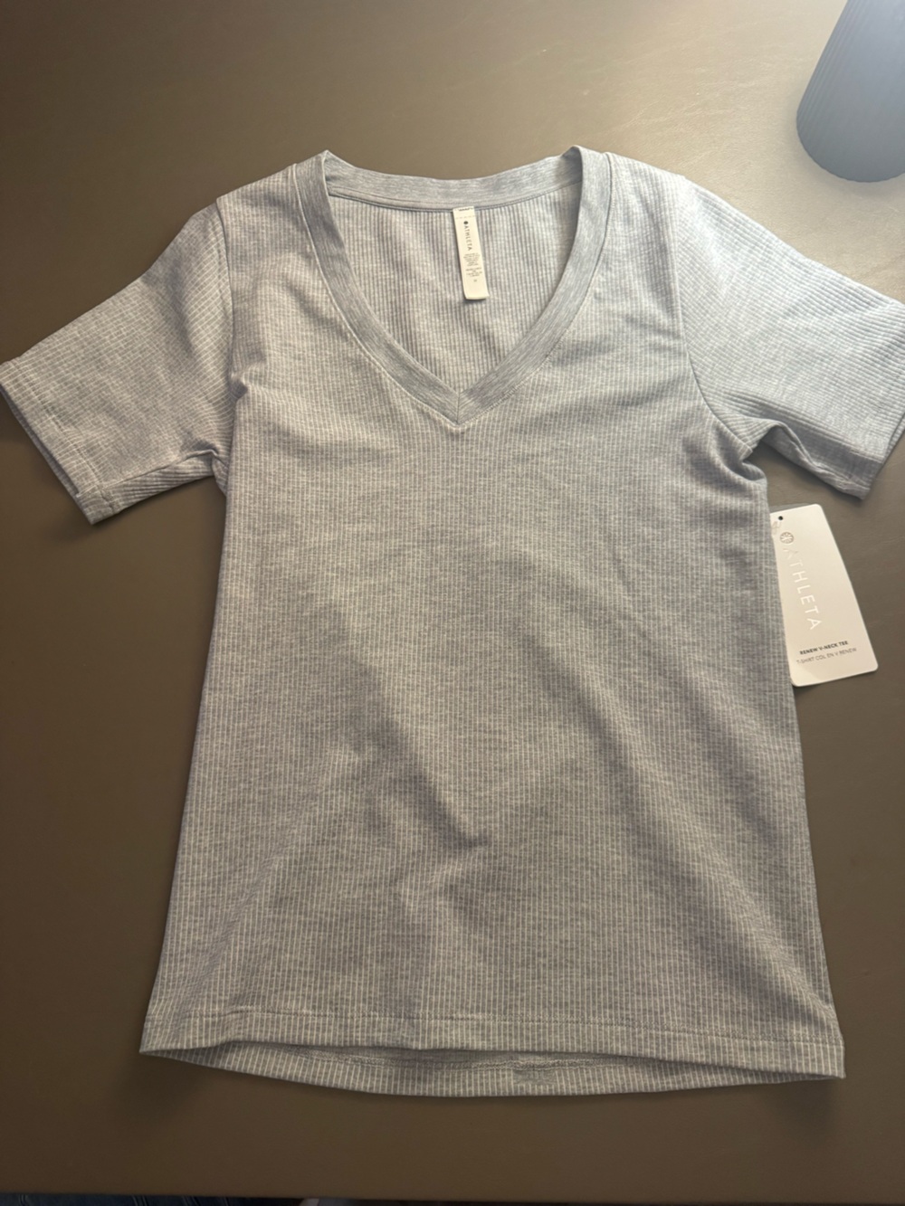 Athleta Heathered Grey Renew V-Neck Tee